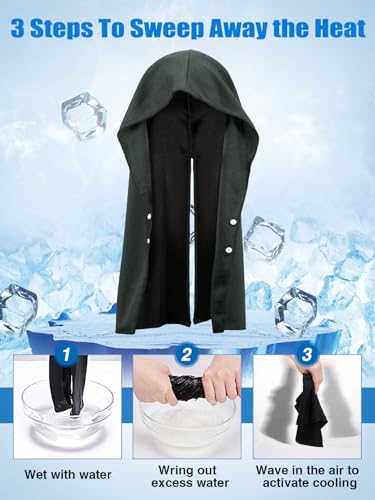 Cooling Hoodie Towels, Absorbent & Quick Drying Sweat Towel Wraps for Neck and Face, Long-Lasting Cooling and Sun Protection in Hot Weather Summer Outdoor Accessories, 4 Pcs