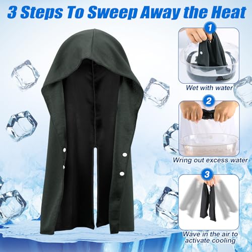 Cooling Hoodie Towels, Absorbent & Quick Drying Sweat Towel Wraps for Neck and Face, Long-Lasting Cooling and Sun Protection in Hot Weather Summer Outdoor Accessories, 4 Pcs
