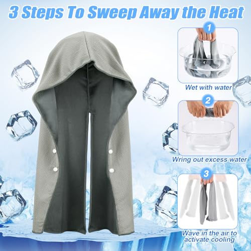Cooling Hoodie Towels, Absorbent & Quick Drying Sweat Towel Wraps for Neck and Face, Long-Lasting Cooling and Sun Protection in Hot Weather Summer Outdoor Accessories, 4 Pcs