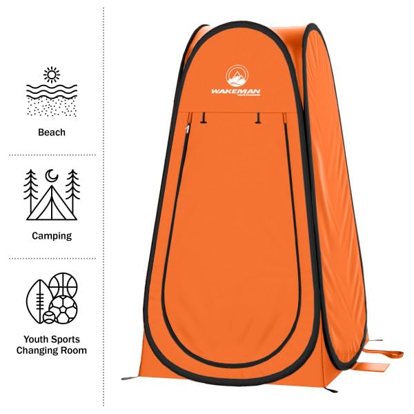 Pop Up Pod - Privacy Shower Tent, Dressing Room, or Portable Toilet Stall with Carry Bag for Camping, Beach, or Tailgate by Wakeman Outdoors (Black)