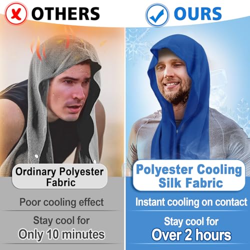Cooling Hoodie Towels, Absorbent & Quick Drying Sweat Towel Wraps for Neck and Face, Long-Lasting Cooling and Sun Protection in Hot Weather Summer Outdoor Accessories, 4 Pcs