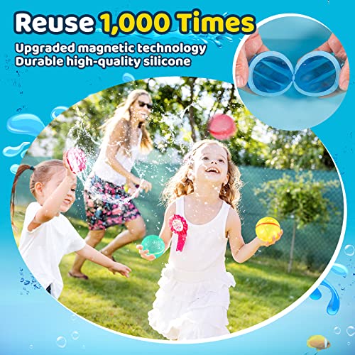 Reusable Water Balloons, Water Ball for beach toys, Summer toys, Easy Quick Fill & Self-Sealing Water Bombs, Soft Silicone Water Splash Ball, Best Gift for Kids(6Pcs)