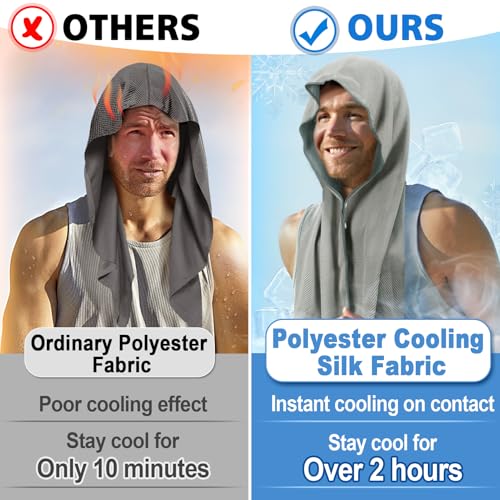 Cooling Hoodie Towels, Absorbent & Quick Drying Sweat Towel Wraps for Neck and Face, Long-Lasting Cooling and Sun Protection in Hot Weather Summer Outdoor Accessories, 4 Pcs