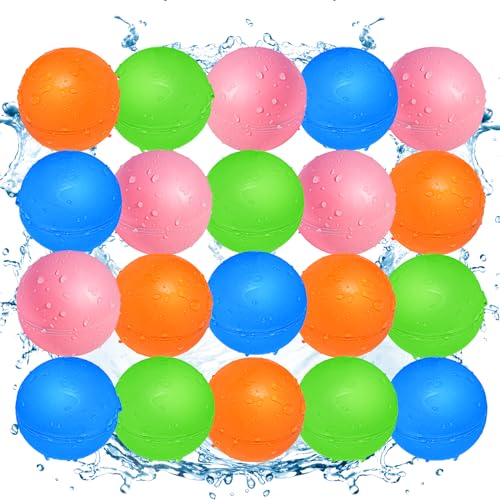 Reusable Water Balloons, Water Ball for beach toys, Summer toys, Easy Quick Fill & Self-Sealing Water Bombs, Soft Silicone Water Splash Ball, Best Gift for Kids(6Pcs)