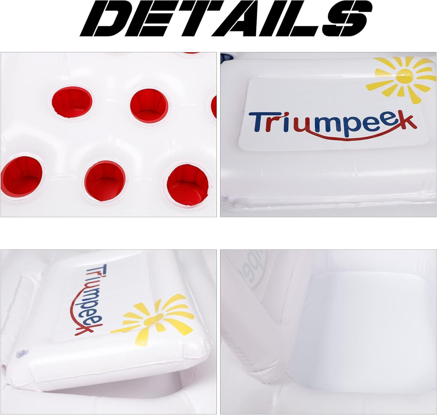 Triumpeek Inflatable Pool Game Table Float with Cooler, 6FT Floating Water Activity Center, Multi-Use Pool Lounge for Social Gatherings & Family Fun (Cups & Balls Not Included)