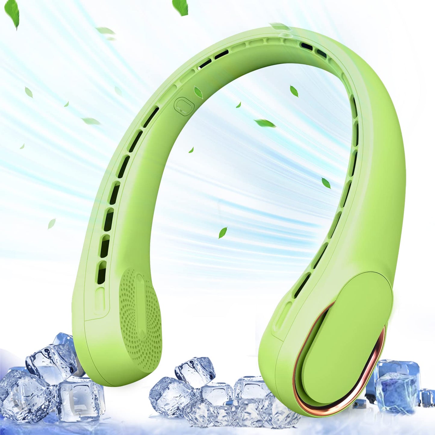 ASNUG Neck Fan, USB Rechargeable Personal Fan, 4000 mAh Battery Operated, 3 Speeds Adjustable, Faster Cooling, Ultra Quiet, Suitable for Home, Office, Travel, Sports