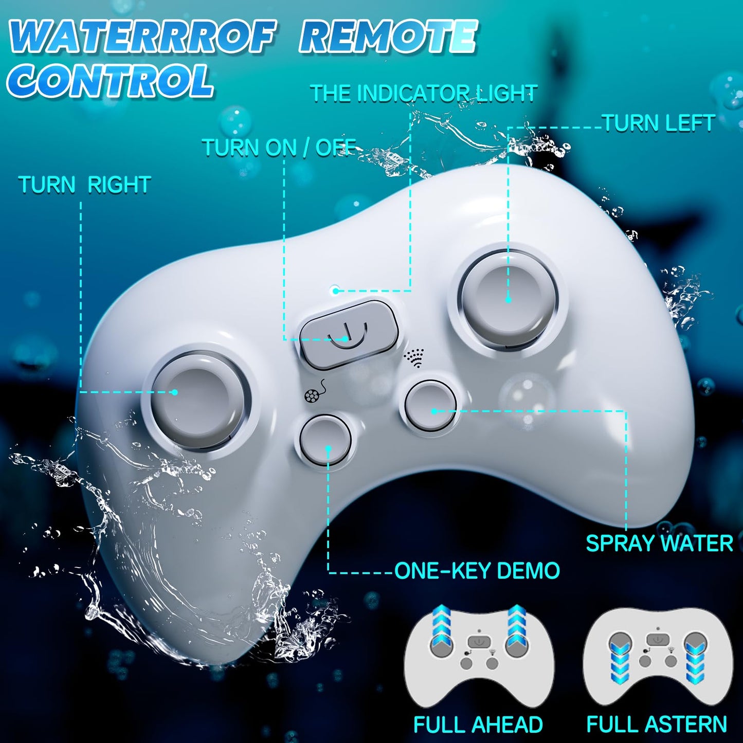 Remote Control Shark Toys for Boys Kids, 1:18 Scale High Simulation Shark for Pool, 2.4Ghz Electric RC Shark Boat Fish Toys with Light & Spray, Toy Shark Gifts for 6 7 8 9 Year olds Kid Boys Girls