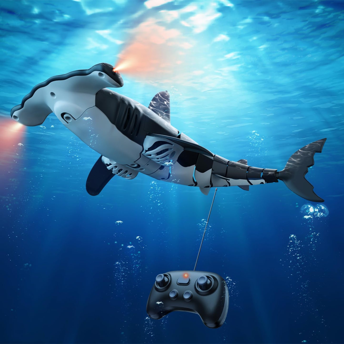 fygurso Remote Control Shark Toys High Simulation, Summer Water Toys for Kids, Ideal Gifts for Boys Ages 6+, Party Fun Games for Pool & Bath (Gray)
