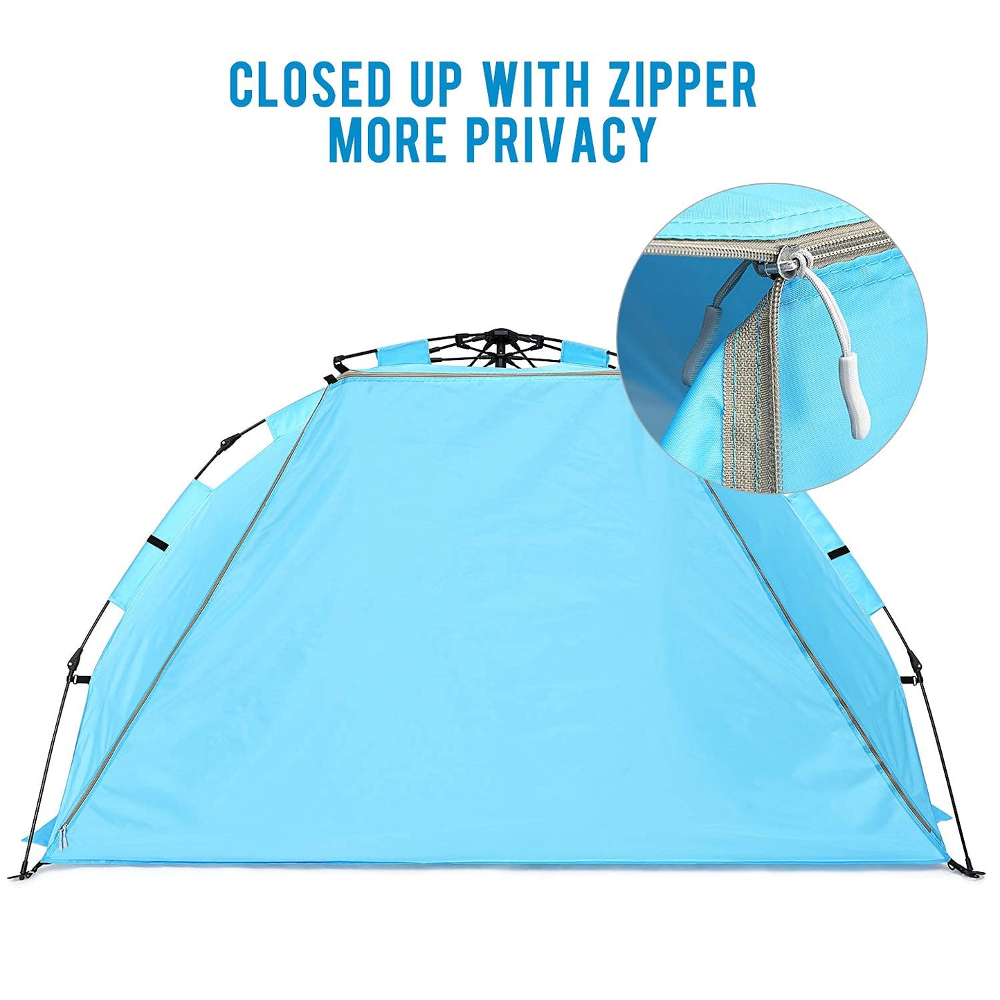 G4Free Large Pop up Beach Tent for 3-4 Person, UPF 50+ Automatic Sun Shelter Canopy Portable Outdoor Cabana Sun Umbrella