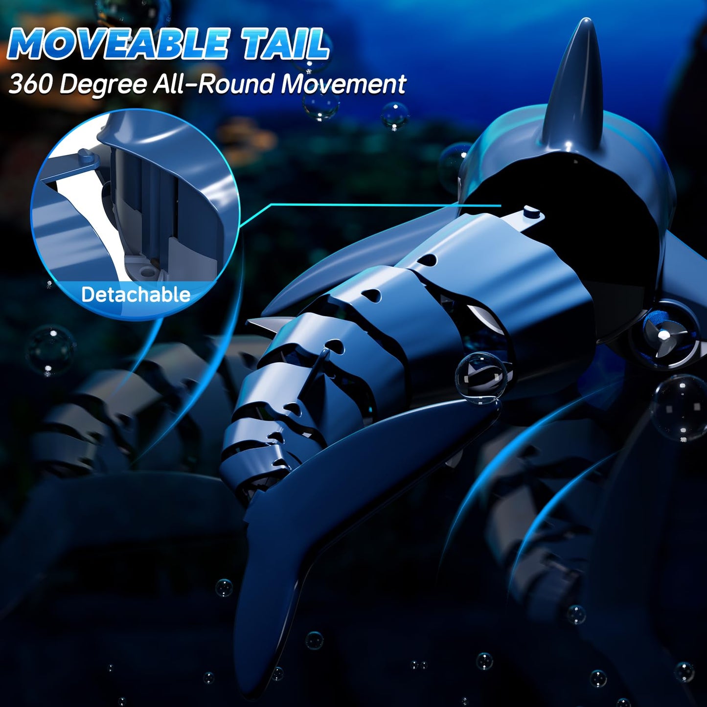 Remote Control Shark Toys for Boys Kids, 1:18 Scale High Simulation Shark for Pool, 2.4Ghz Electric RC Shark Boat Fish Toys with Light & Spray, Toy Shark Gifts for 6 7 8 9 Year olds Kid Boys Girls