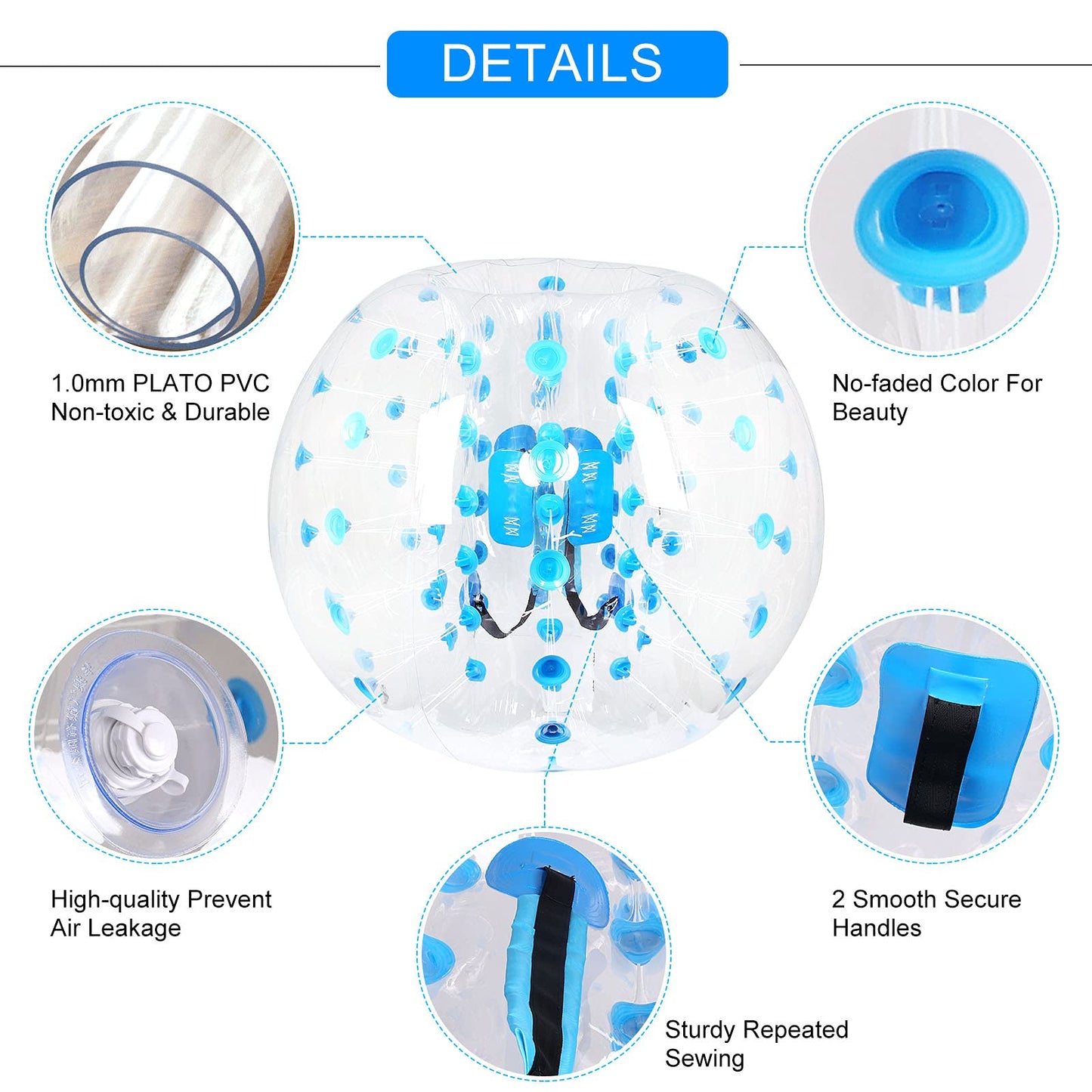 Inflatable Bumper Bubble Soccer Balls for Adults Sumo Football Bumper Ball Zorb Giant Human Hamster Ball Body for Outdoor Team Gaming Play