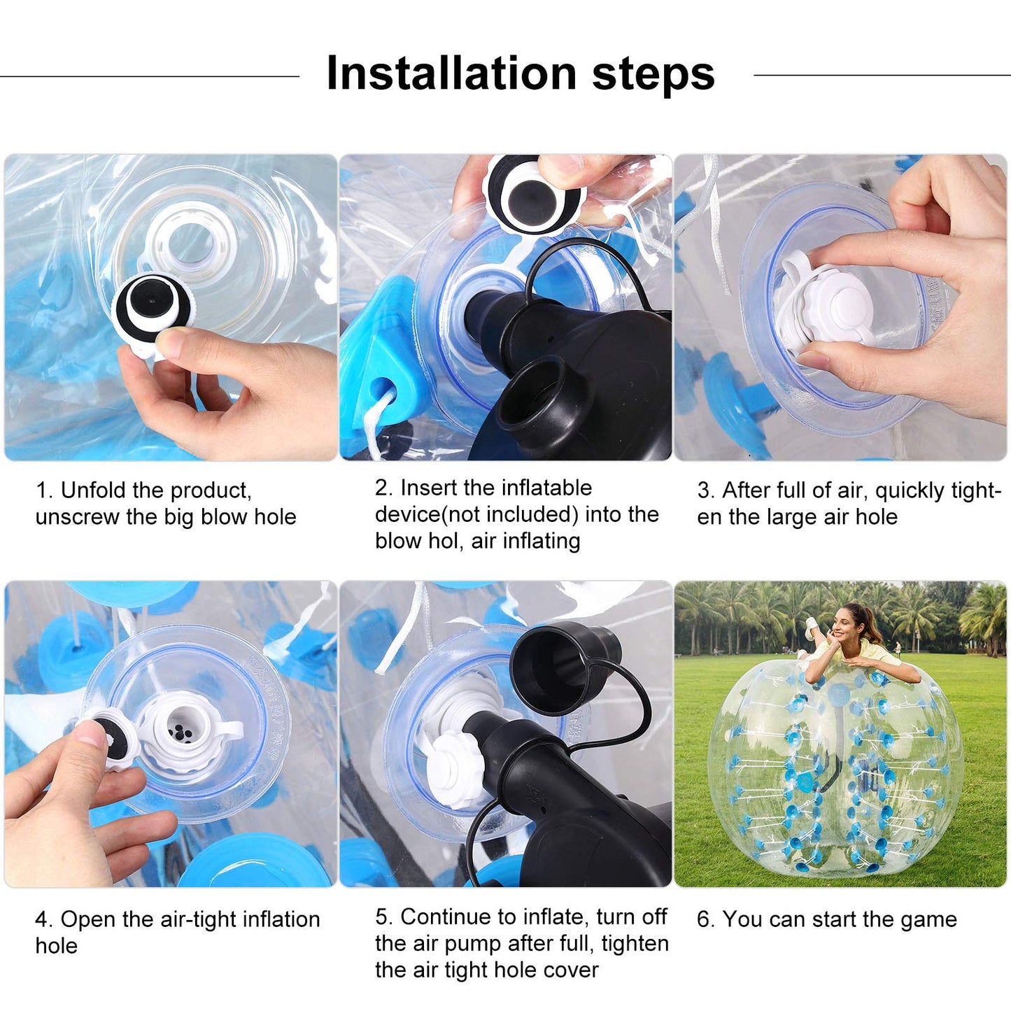Inflatable Bumper Bubble Soccer Balls for Adults Sumo Football Bumper Ball Zorb Giant Human Hamster Ball Body for Outdoor Team Gaming Play