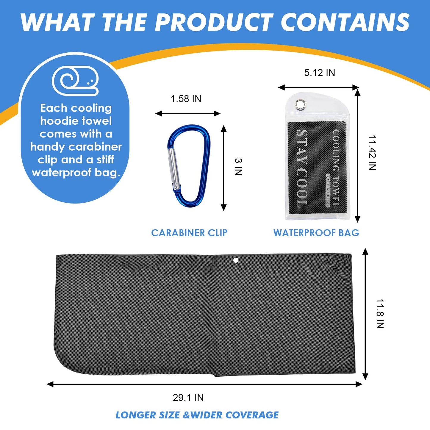 CSITE Cooling Hoodie Towels for Neck and Face, UPF 50 Sun Protection & Instant Cooling, Ice Towels for Hot Weather, Soft Breathable Towel for Sport, Work Out, Gym, Camping & More Activities