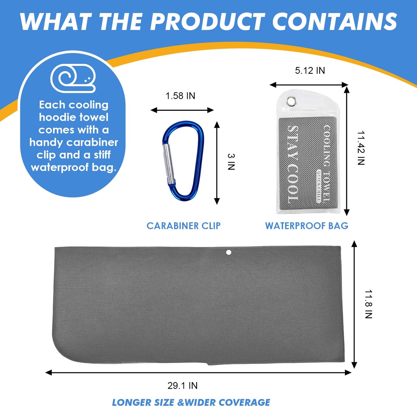 CSITE Cooling Hoodie Towels for Neck and Face, UPF 50 Sun Protection & Instant Cooling, Ice Towels for Hot Weather, Soft Breathable Towel for Sport, Work Out, Gym, Camping & More Activities