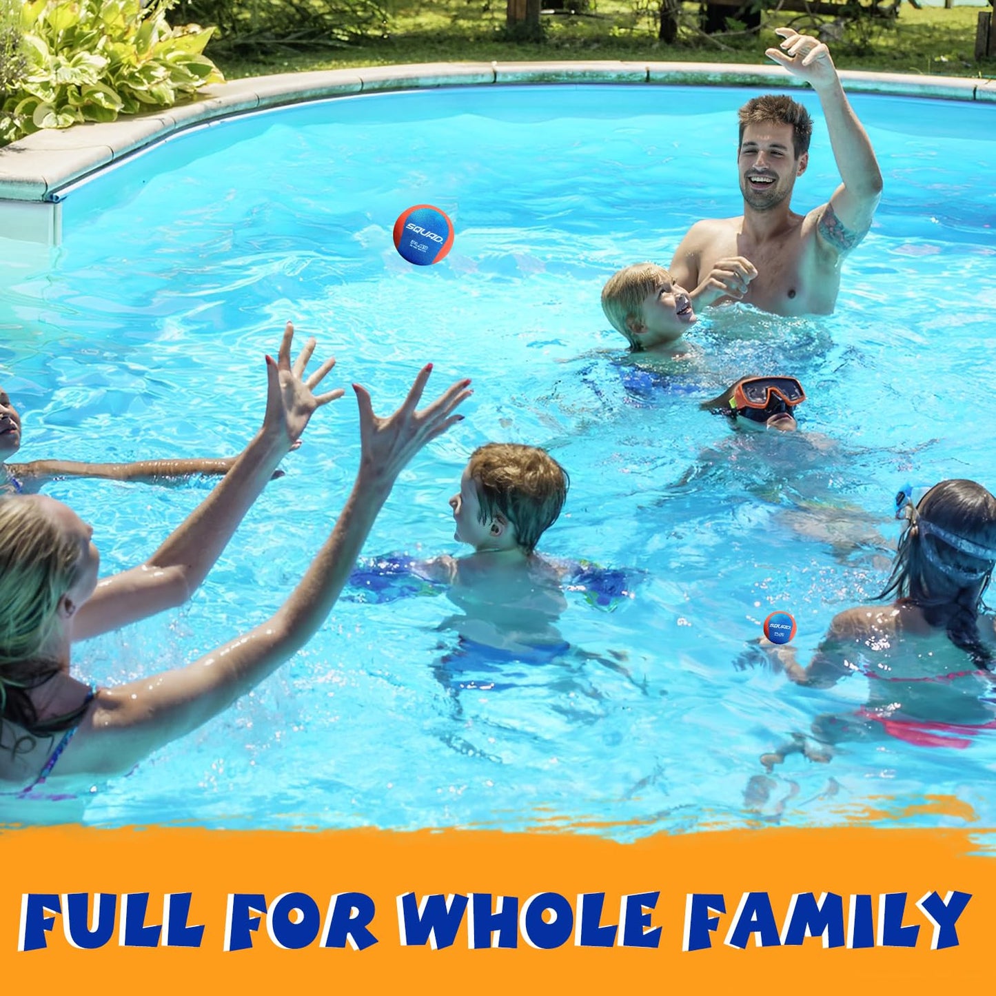 SQUAD Water Skipping Ball Set - Bouncing Water Toys for Beach, Pool, Ocean & Lake - Fun Swim Games for Kids, Teens, Adults & Family - Ideal Summer Gifts for Boys & Girls