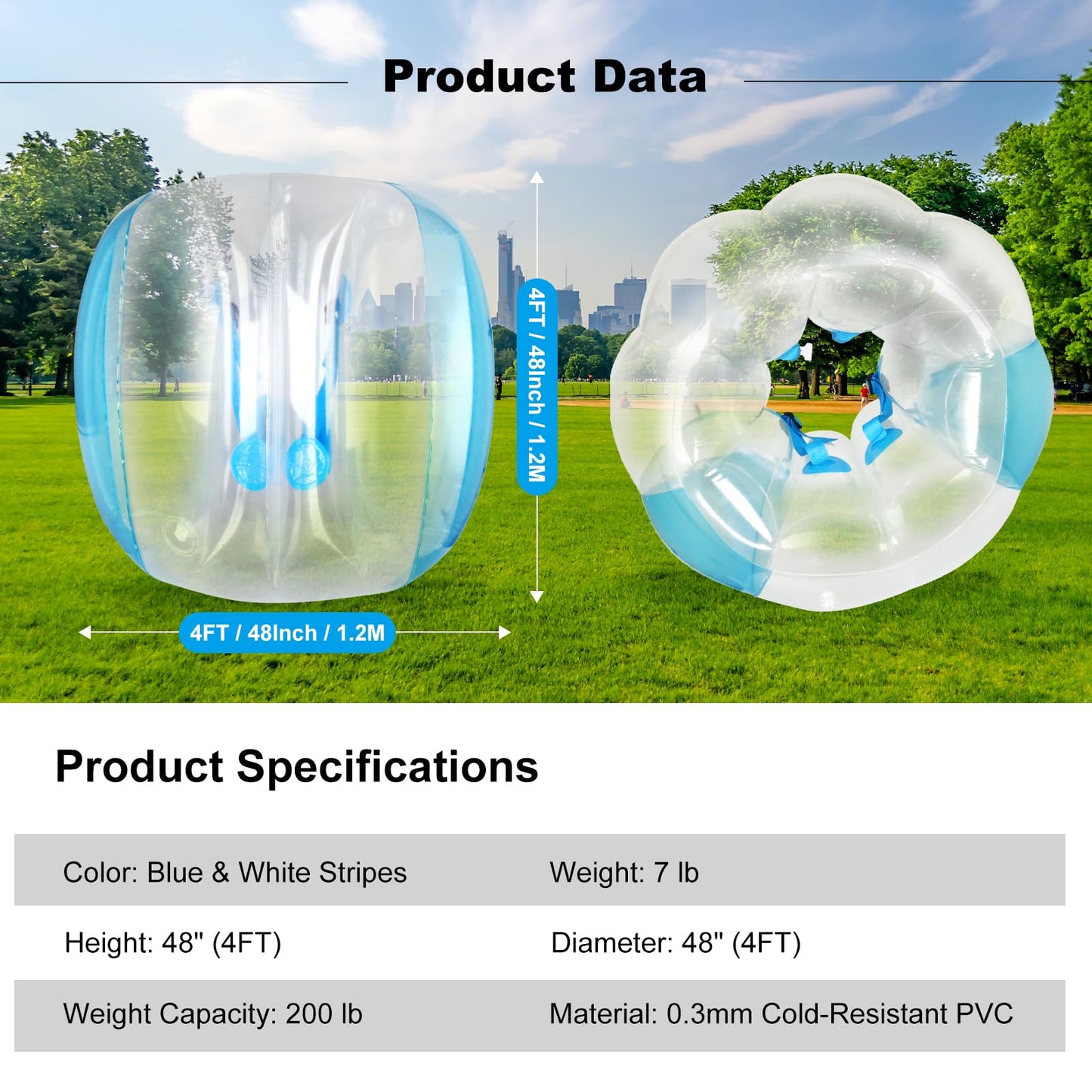 Inflatable Bumper Bubble Soccer Balls for Adults Sumo Football Bumper Ball Zorb Giant Human Hamster Ball Body for Outdoor Team Gaming Play