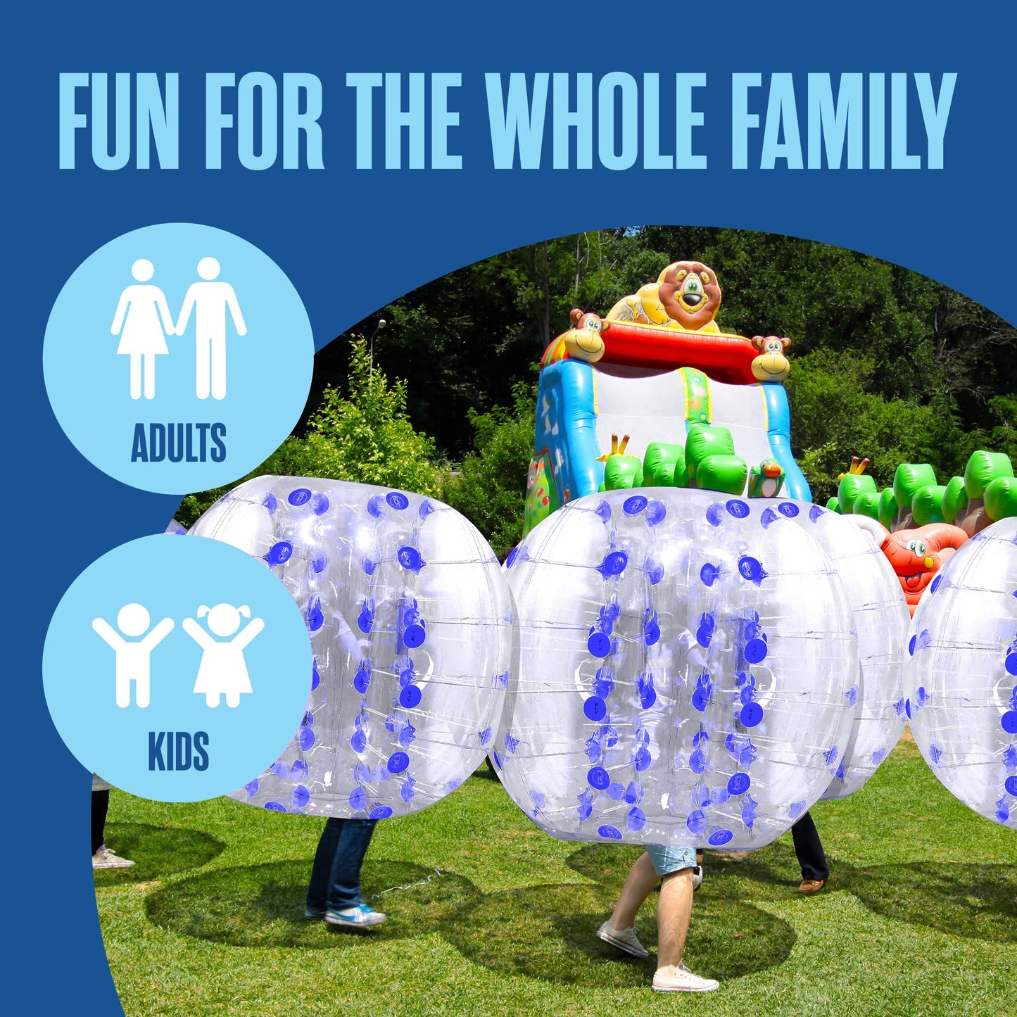 Houseables Human Hamster Ball, Zorb Ball, Bubble Soccer, Zorb, Bumper, for Adults, Humans, Kids, Sumo, Inflatable, Knocker, Whole Body Inside, Human Sized, Giant, Suit, 5 Feet, 1.5m, Red, 1 Pack