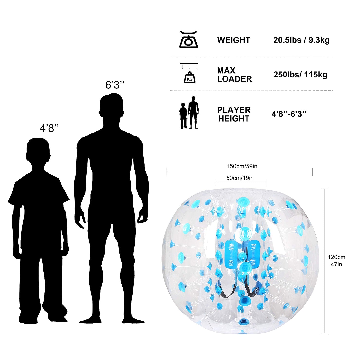 Inflatable Bumper Bubble Soccer Balls for Adults Sumo Football Bumper Ball Zorb Giant Human Hamster Ball Body for Outdoor Team Gaming Play