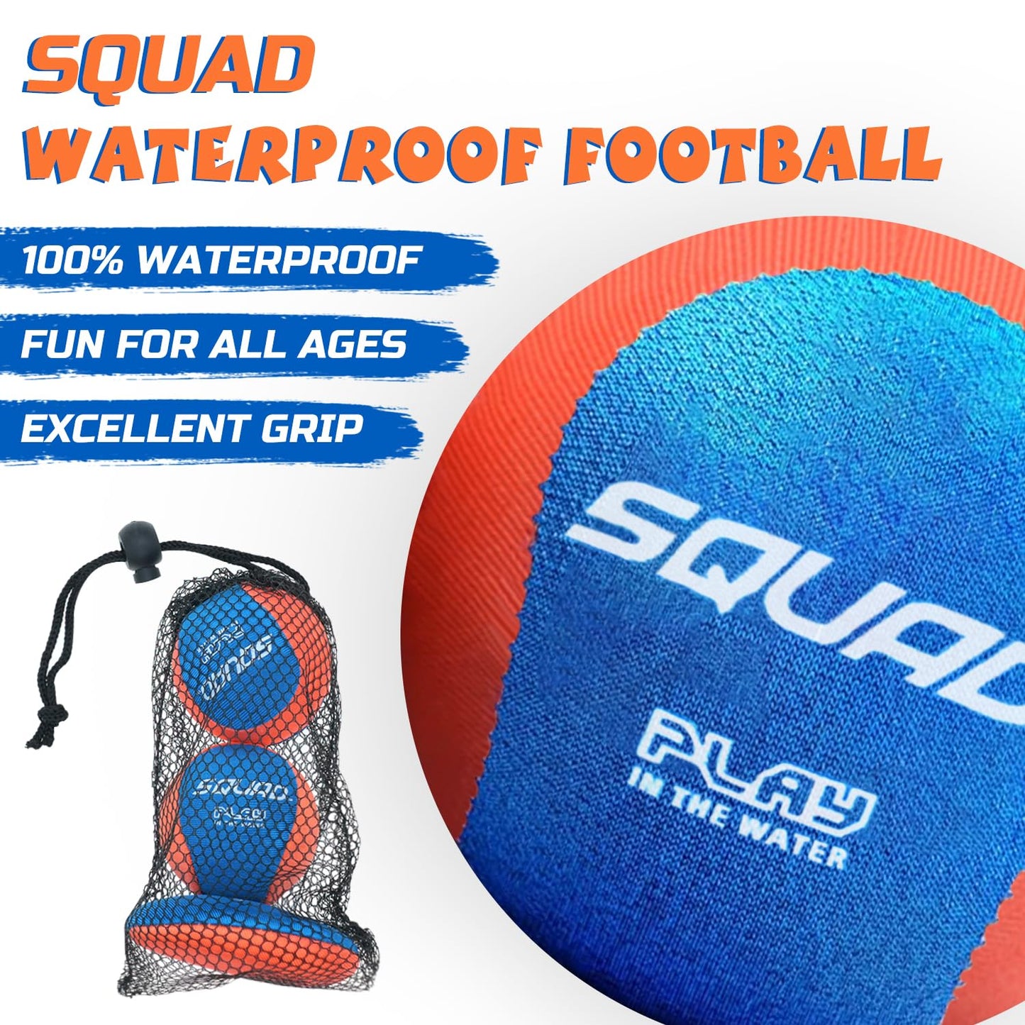 SQUAD Water Skipping Ball Set - Bouncing Water Toys for Beach, Pool, Ocean & Lake - Fun Swim Games for Kids, Teens, Adults & Family - Ideal Summer Gifts for Boys & Girls