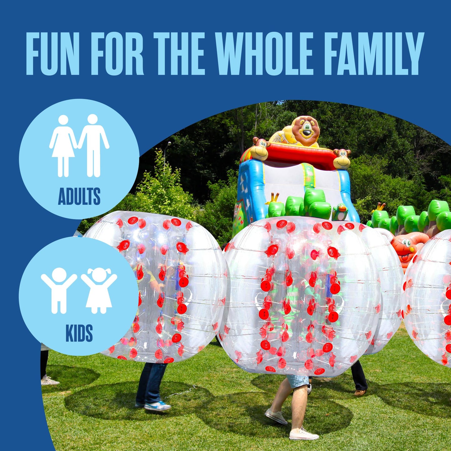 Houseables Human Hamster Ball, Zorb Ball, Bubble Soccer, Zorb, Bumper, for Adults, Humans, Kids, Sumo, Inflatable, Knocker, Whole Body Inside, Human Sized, Giant, Suit, 5 Feet, 1.5m, Red, 1 Pack